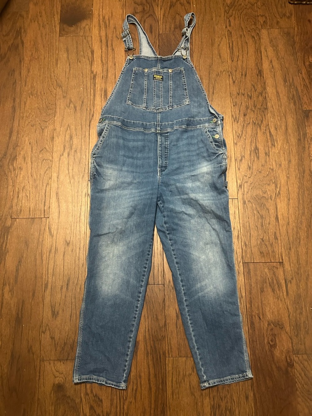 OshKosh Adult Classic Vestback Straight Leg Denim Cargo Carpenter Overalls